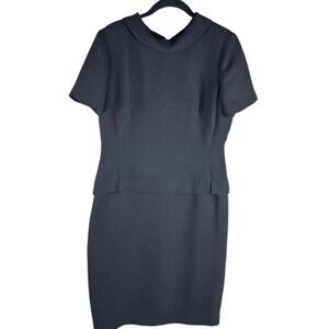 VINTAGE 80s Donna Morgan Black Peplum Dress in 6